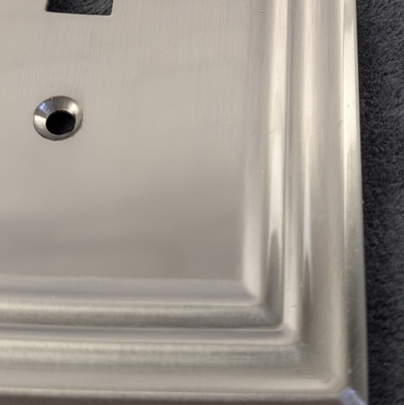 Liberty Emery Brushed Nickel Two Toggle Switch Plate Light Cover 2 Gang Hampton - Picture 5 of 6